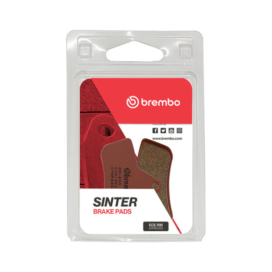 Brembo OE Powersports front sinter brake pad for Arctic Cat 250cc (1999-2004) motorcycle, showing the brake pad design and material.