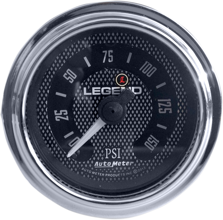 Legend Suspension fairing-mounted LED backlit PSI gauges with diamond cut accents for motorcycle suspension monitoring.