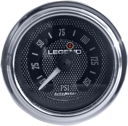Legend Suspension fairing-mounted LED backlit PSI gauges with diamond cut accents for motorcycle suspension monitoring.