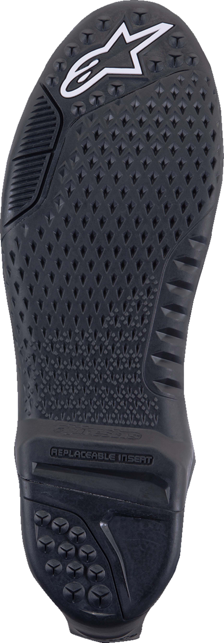 Black and white ALPINESTARS Tech 10 sole replacement part for boots, US size 11-12, by Bill's Exhausts.