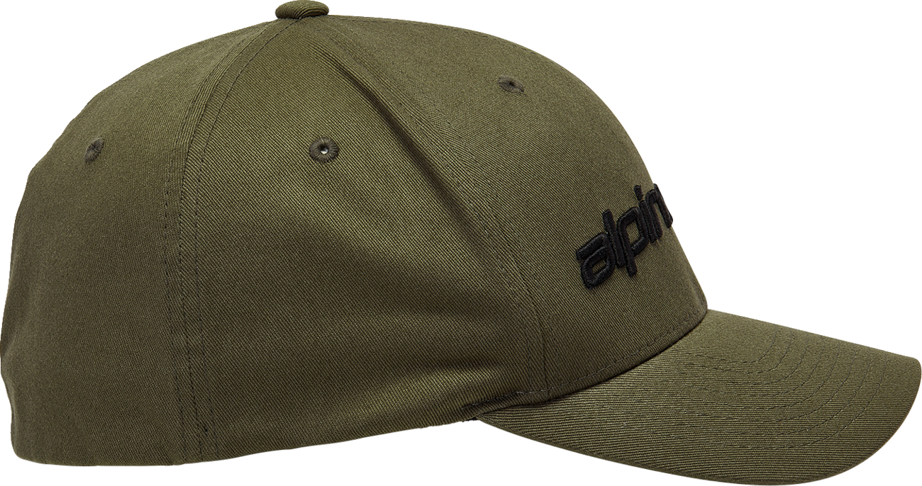 Alpinestars Linear hat in military black, L/XL size, featuring a sporty design and branded logo, suitable for casual wear.