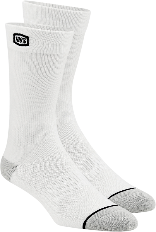 100% Solid Socks - White - Small/Medium 20050-00008 - Howling Moto