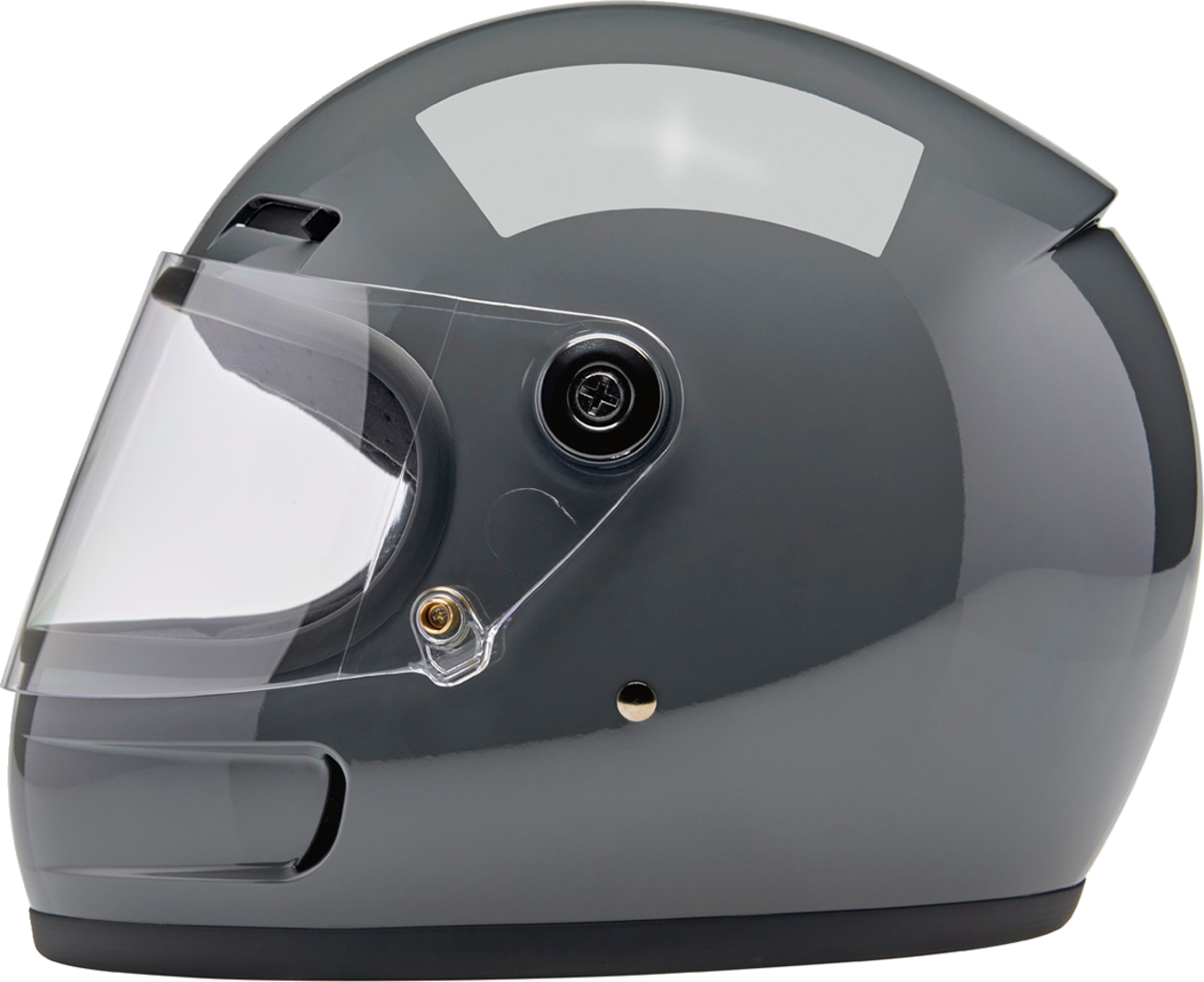 Bill's Exhausts BILTWELL Gringo SV helmet in gloss storm gray, large size, featuring a sleek motorcycle helmet design.