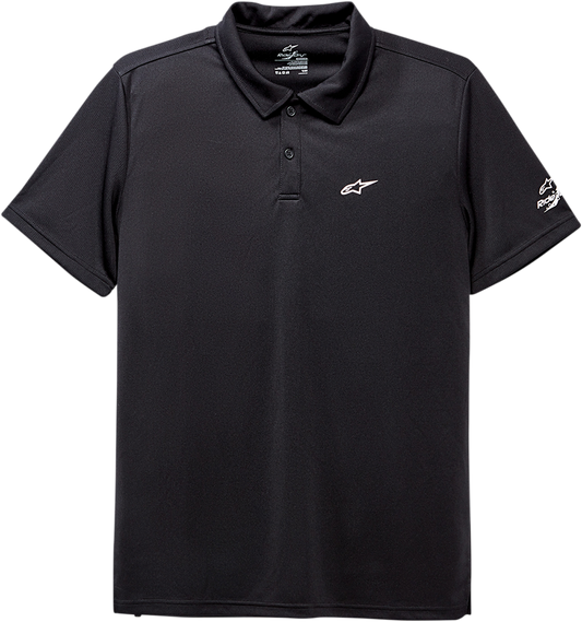 Alpinestars Scenario Performance Polo Shirt in black, 2XL, showcasing its comfortable fit and sporty design.