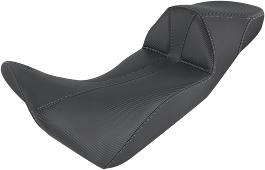 Black SADDLEMEN Adventure Tour Seat for Africa Twin, one-piece, low-profile, stitched design, motorcycle seat by Bill's Exhausts