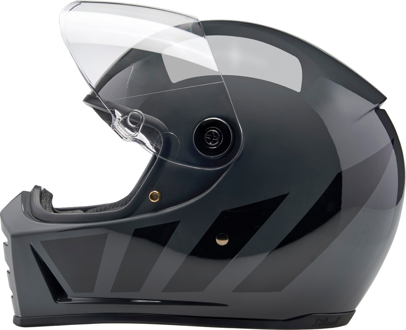 BILTWELL Lane Splitter motorcycle helmet in Storm Gray Inertia, XL size, with sleek aerodynamic design and matte finish.