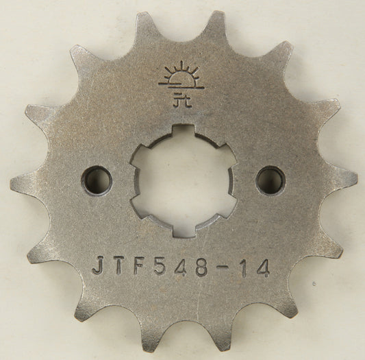 JT JTF548.14 front CS steel sprocket with 14 teeth for 428 chain, featuring durable construction and precise gear engagement.