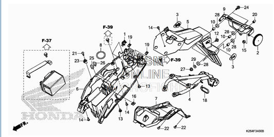 Honda Grom Rear Bottom Fender 2014-2015