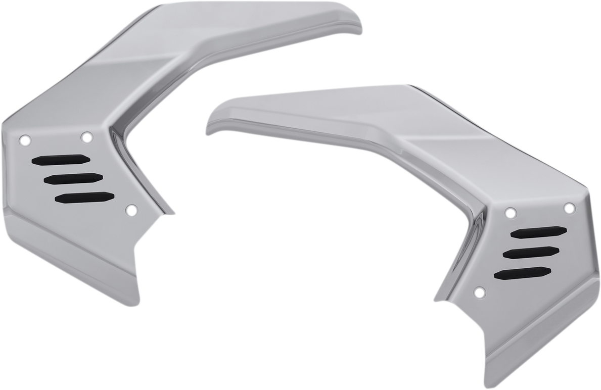 Chrome engine frame cover for Harley Davidson, model 52-962 by Bill's Exhausts, with a shiny chrome finish and detailed design.
