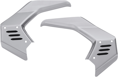 Chrome engine frame cover for Harley Davidson, model 52-962 by Bill's Exhausts, with a shiny chrome finish and detailed design.