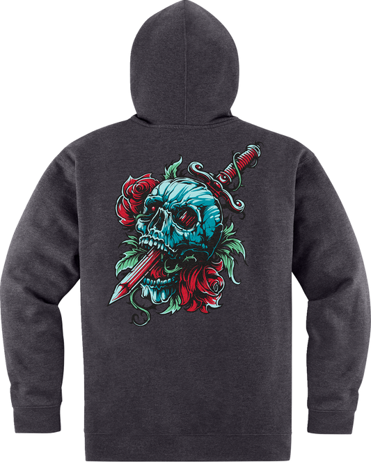 Bill's Exhausts ICON Omnicrux Zip Fleece Hoodie in black, 2XL, featuring a front zipper and cozy fleece material.