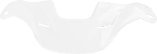 White ARAI XD-5 helmet with peak visor, featuring sleek design and detailed graphics for motorcycle riding protection.