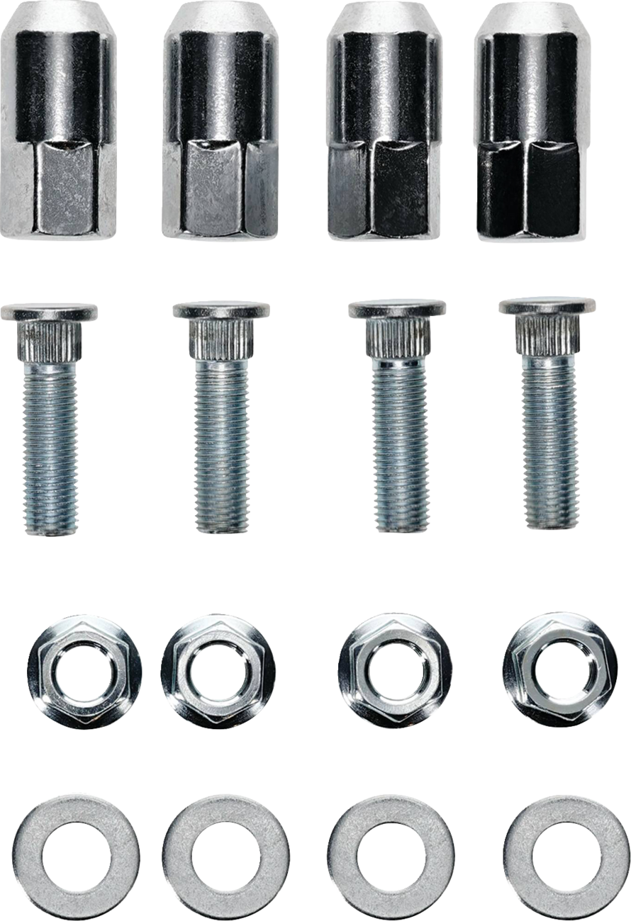 MOOSE OFFROAD wheel stud and nut kit for Polaris vehicles, featuring metal studs and nuts for secure wheel attachment.