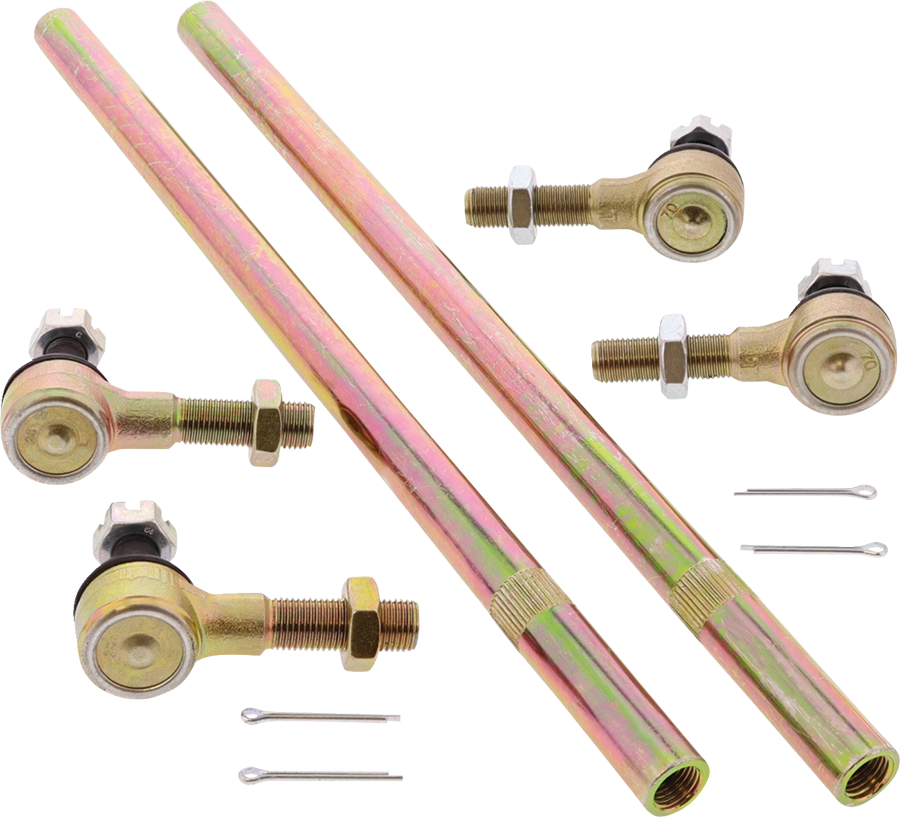 Heavy-duty tie-rod upgrade kit for off-road vehicles, with MOOSE OFFROAD branding, featuring durable components and robust construction.