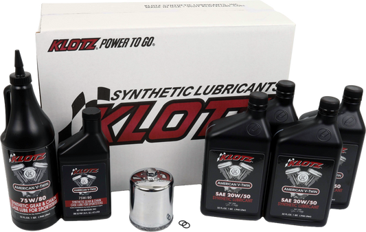 KLOTZ, Klotz Premium Harley Davidson 4 Quart Synthetic Oil Change Kit - Part KH-104