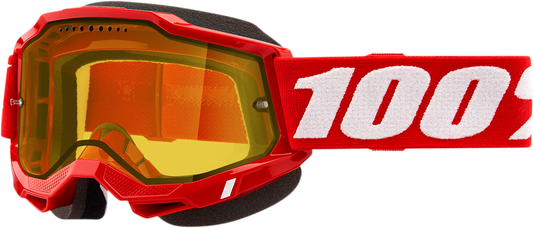 100% Accuri 2 Snow Goggles - Red - Yellow 50021-00005 - Howling Moto