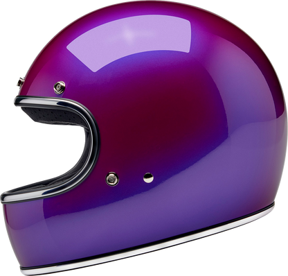 BILTWELL Gringo Helmet in metallic grape color, medium size, featuring a sleek helmet design with matte finish.