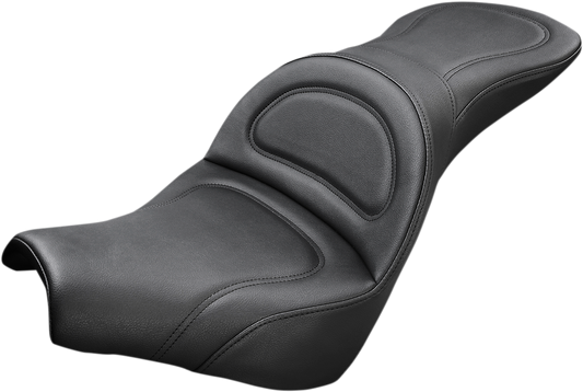 SADDLEMEN Explorer seat for FXBB Harley-Davidson 2018-2022 without driver backrest, black motorcycle seat, Bill's Exhausts.