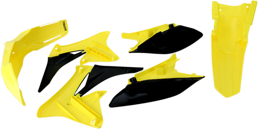 A silver Acerbis OEM standard replacement body kit for motorcycles, shown with various body panels on a plain background.