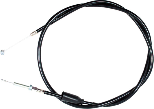 Black vinyl clutch cable by MOTION PRO, part 04-0127, showing the cable with protective black covering and metal ends.