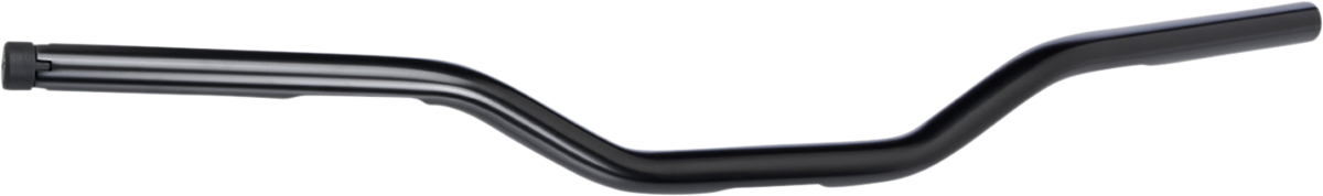 Black BILTWell Tracker handlebar for motorcycles, featuring a sleek, curved design suitable for custom or cruiser bikes.