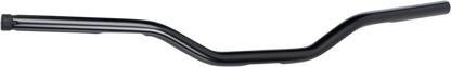 Black BILTWell Tracker handlebar for motorcycles, featuring a sleek, curved design suitable for custom or cruiser bikes.