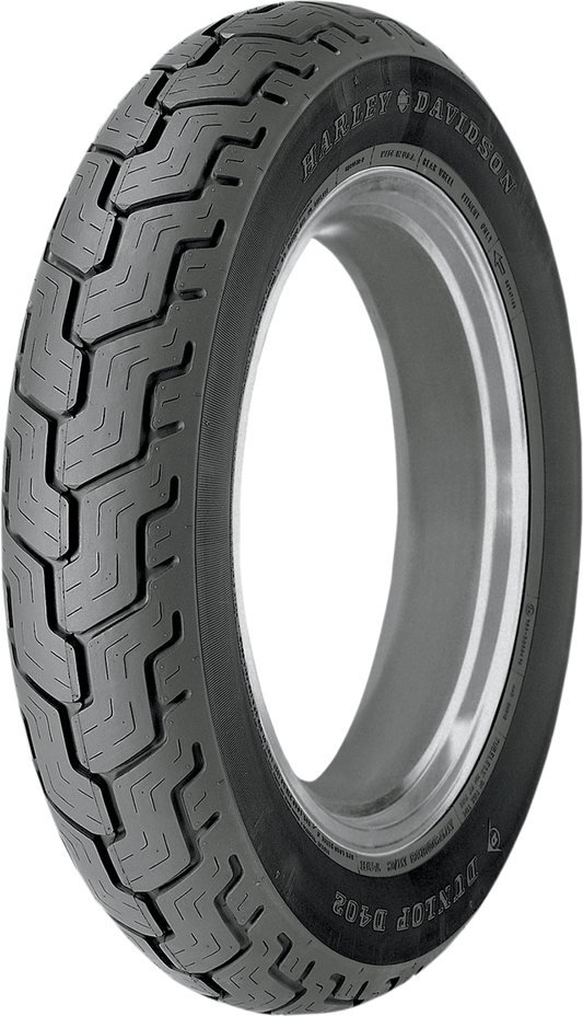 Dunlop D402 rear MU85B16 tire with 77H speed rating, designed for Harley-Davidson touring motorcycles.
