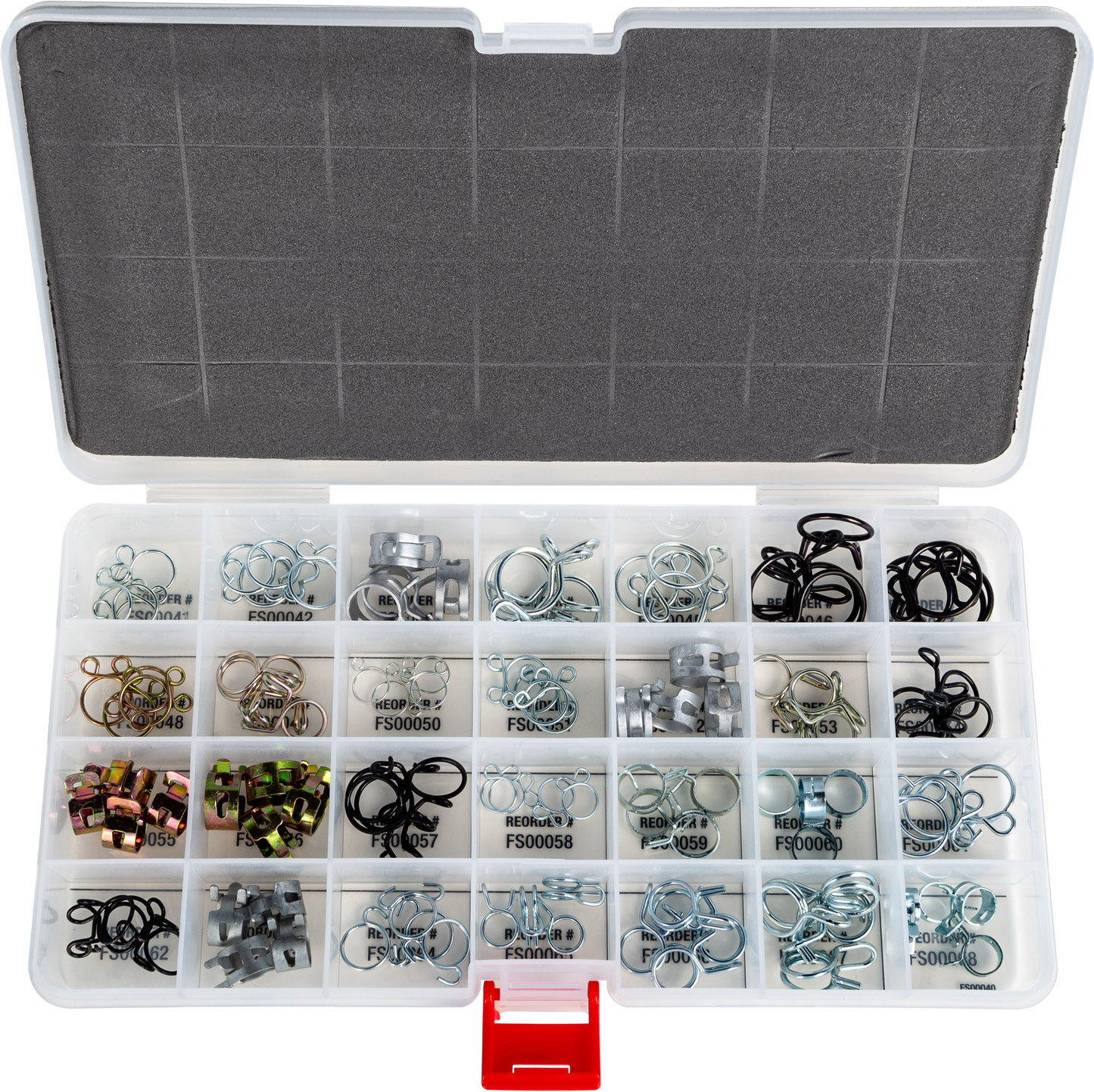 ALL BALLS Fuel Line Clamp Kit FS00038 for automotive fuel systems, OEM-quality replacement with multiple clamps for secure fuel lines.