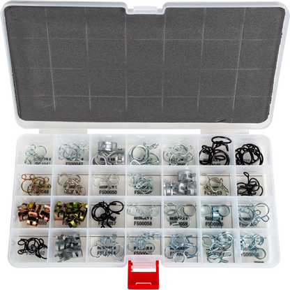 ALL BALLS Fuel Line Clamp Kit FS00038 for automotive fuel systems, OEM-quality replacement with multiple clamps for secure fuel lines.