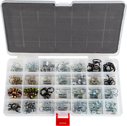 ALL BALLS Fuel Line Clamp Kit FS00038 for automotive fuel systems, OEM-quality replacement with multiple clamps for secure fuel lines.