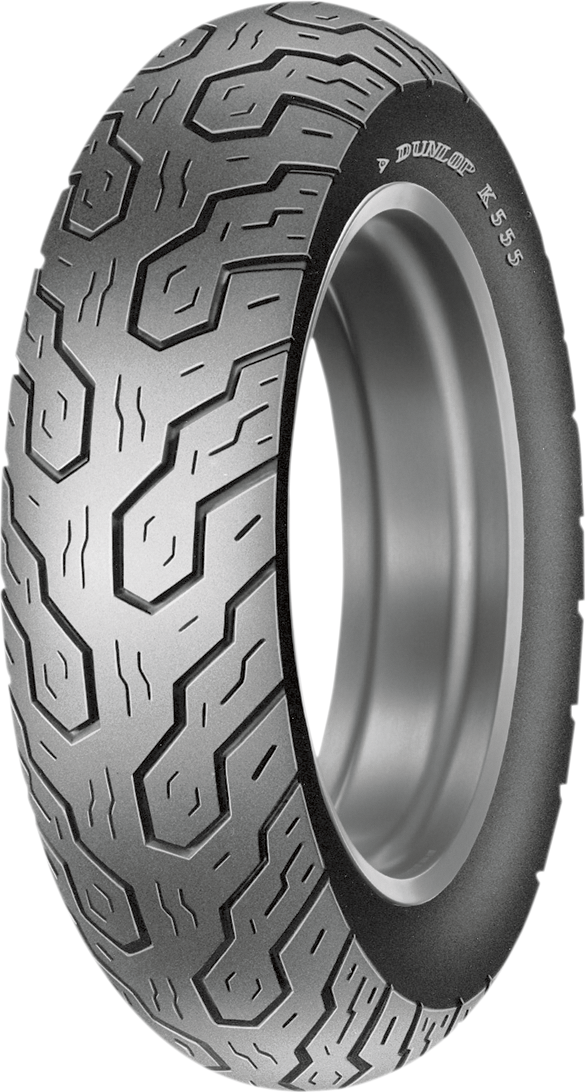Dunlop K555 rear motorcycle tire with 170/70B16 75H size and tread pattern, designed for motorcycle riding.