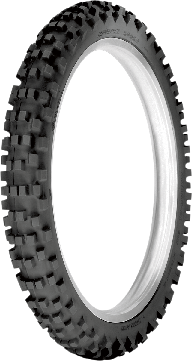 Dunlop D952 front motorcycle tire 80/100-21 51M with durable sport series tread for enhanced traction and performance.