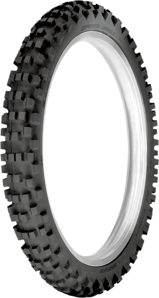 Dunlop D952 front motorcycle tire 80/100-21 51M with durable sport series tread for enhanced traction and performance.