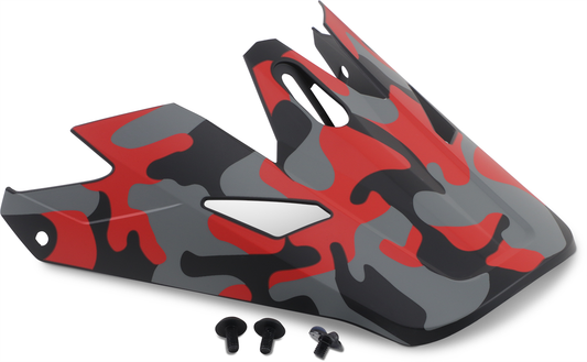 Z1R Rise visor kit in camo and red for Z1R Rise helmets, featuring a durable, stylish design with clear visibility.