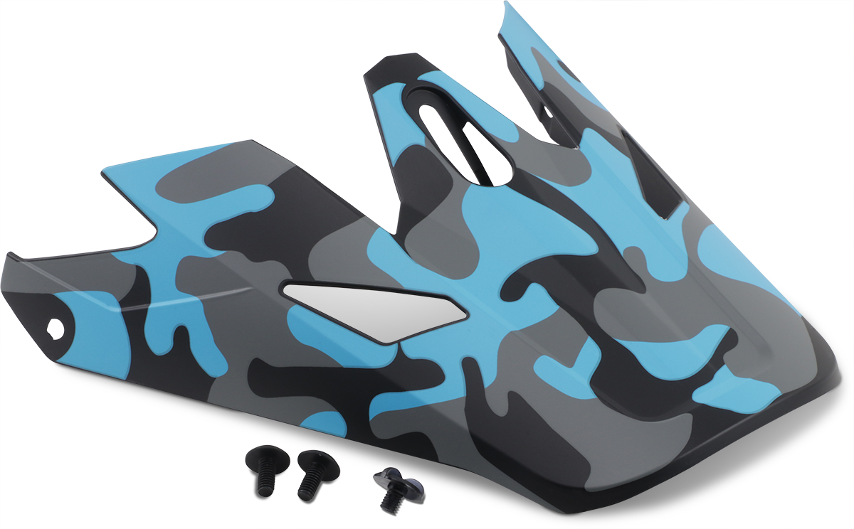Z1R Rise Visor Kit in Camo Blue for Z1R Rise helmets, featuring camouflage pattern and clear visor attachment.
