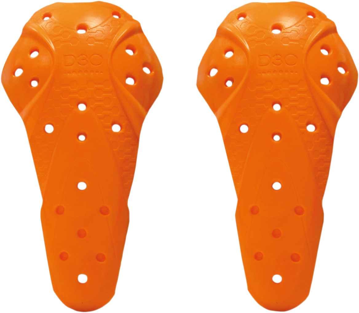 ICON D3O T5 Evo knee guards for left and right, long knee protectors with impact-absorbing D3O padding for motorcycle riding.