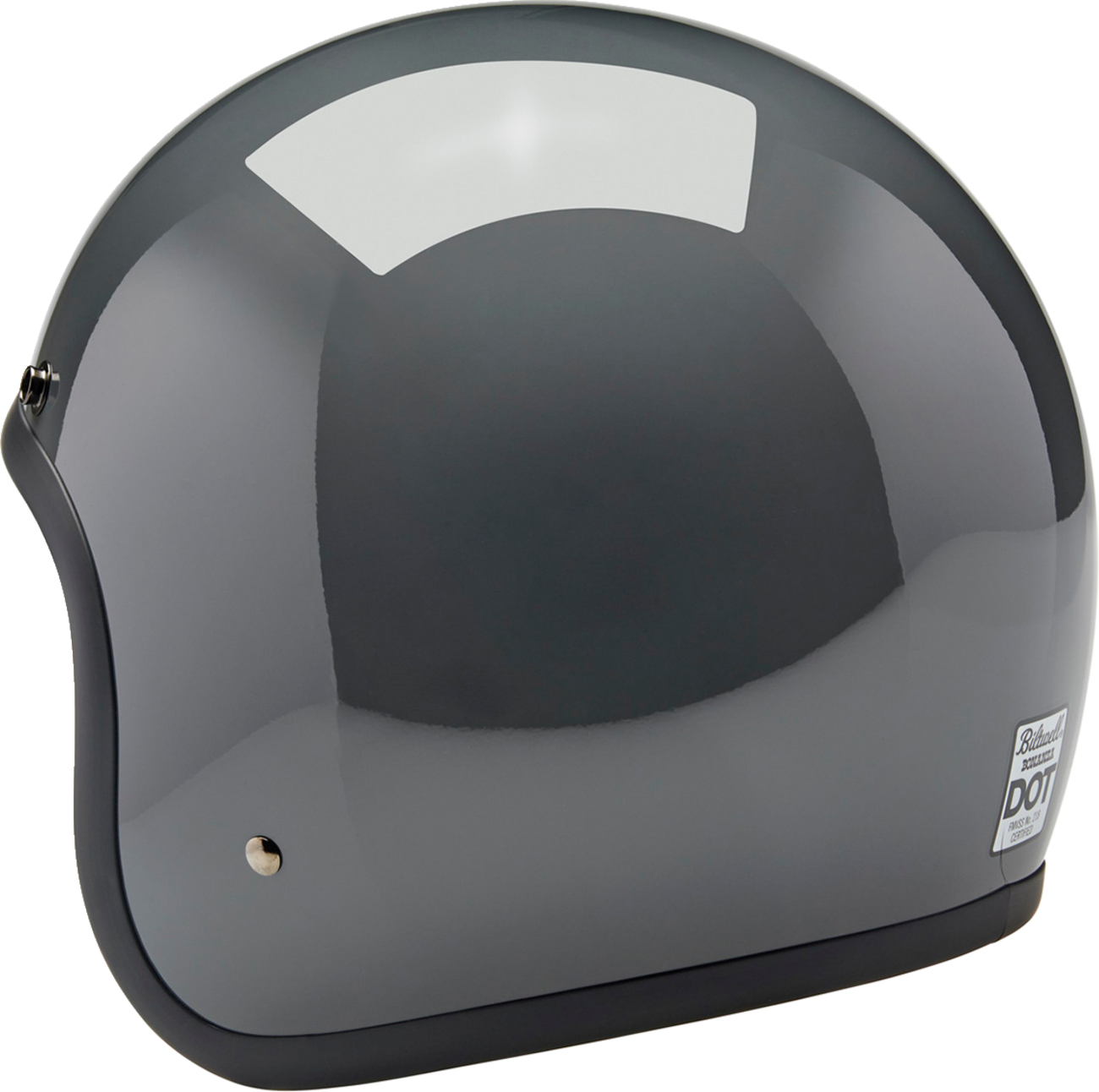 Bill's Exhausts BILTWELL Bonanza helmet in gloss Storm Gray, small size, with a sleek aerodynamic design and matte strap.
