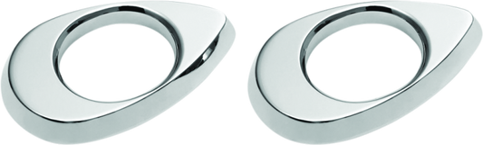 Chrome Kuryakyn Kellermann front turn signal mounts for Harley Davidson FLHX models, shown attached to motorcycle.