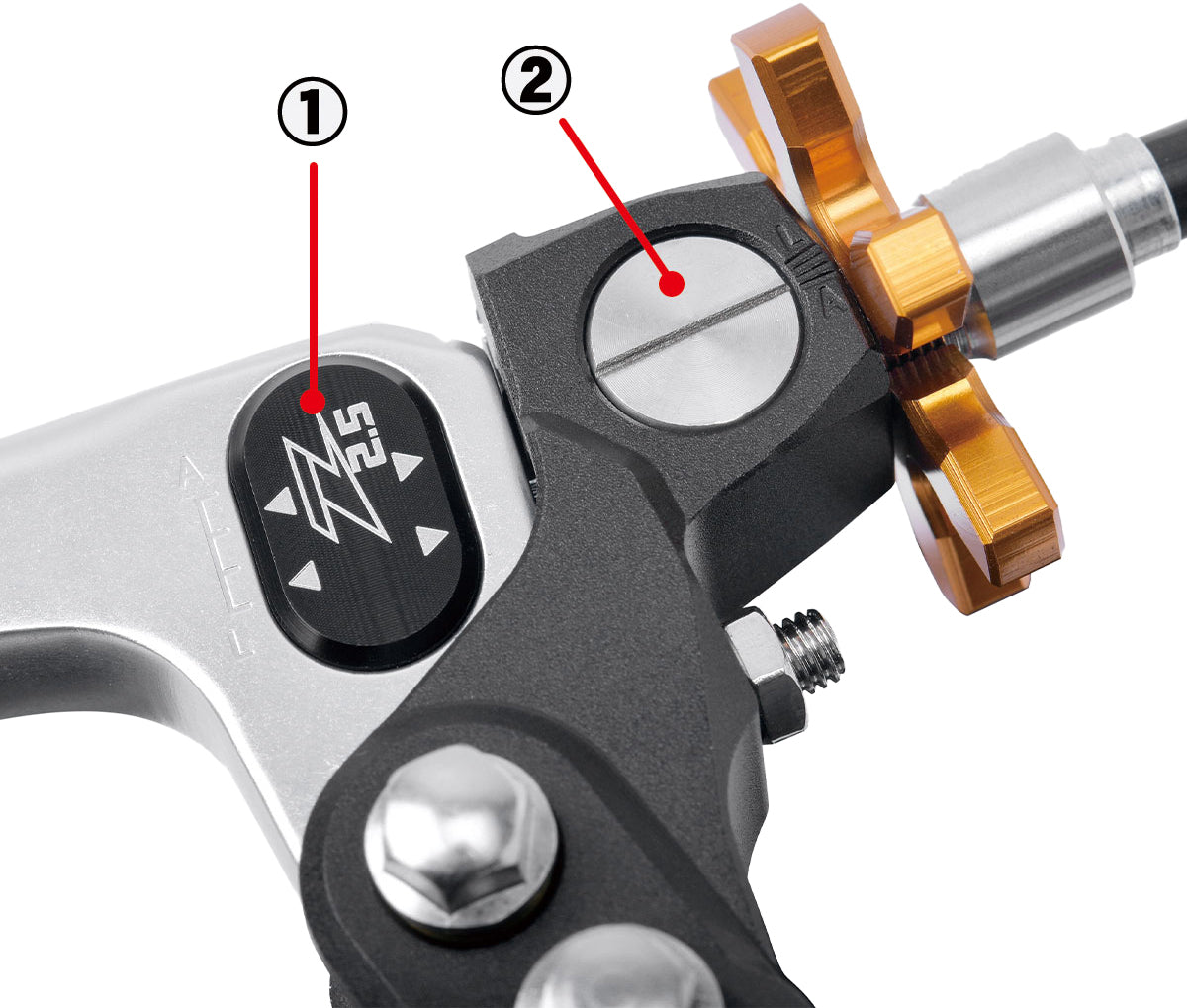 ZETA Ultra Light Clutch Perch 3 Finger with adjustable cable and ratio device, mounted on motorcycle handlebar.