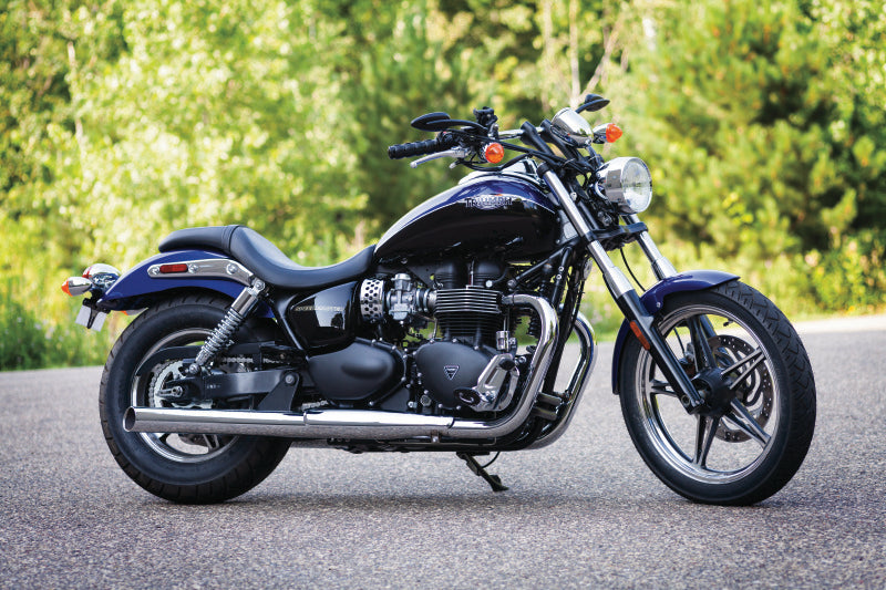Kuryakyn Teardrop Mirrors in satin black with convex glass, streamlined aluminum design for enhanced rear visibility on motorcycles.