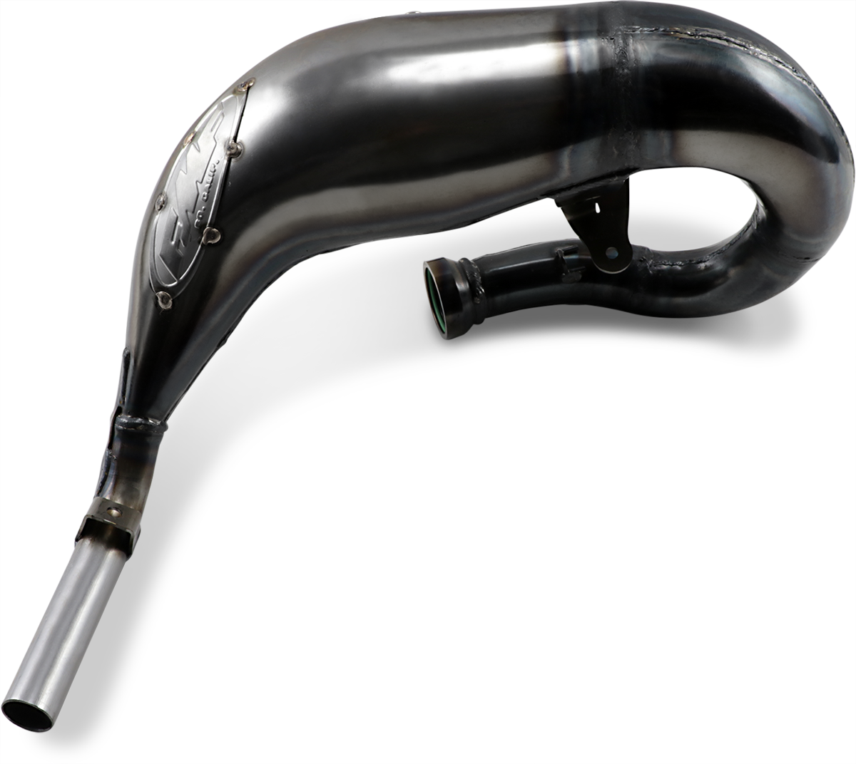 FMF Factory Fatty Big Bore exhaust for off-road motorcycles, showing the shiny, high-performance FMF exhaust system.