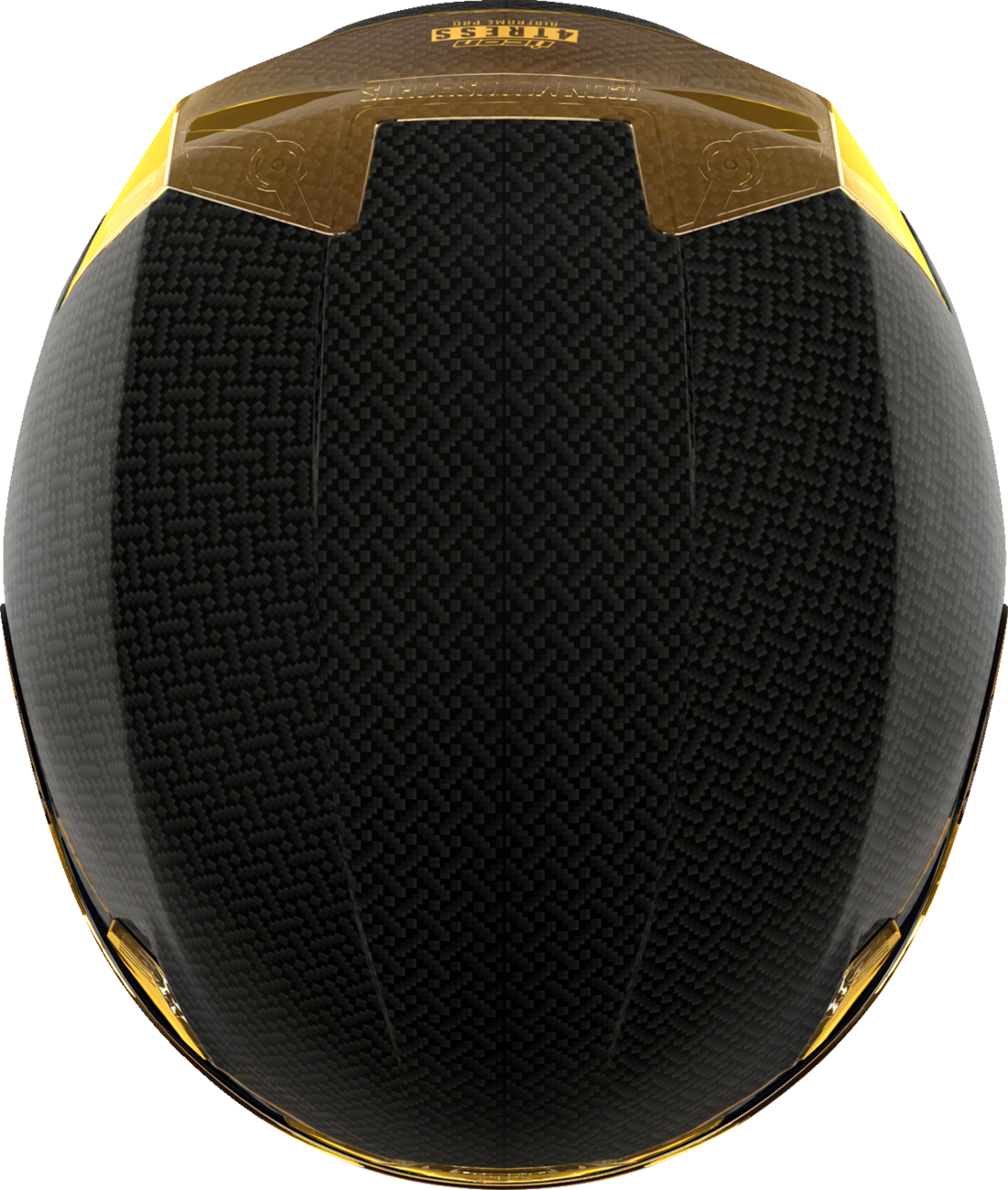 Yellow ICON Airframe Pro™ helmet in 2XL size with carbon 4Tress construction, featuring a sleek aerodynamic design.