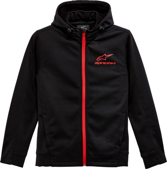 Black Alpinestars Zone Jacket in XL size, featuring protective design and sleek style, displayed on a neutral background.