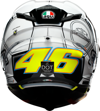 AGV Pista GP RR Catalunya 2008 Limited Edition motorcycle helmet, large size, with racing graphics and carbon fiber finish.