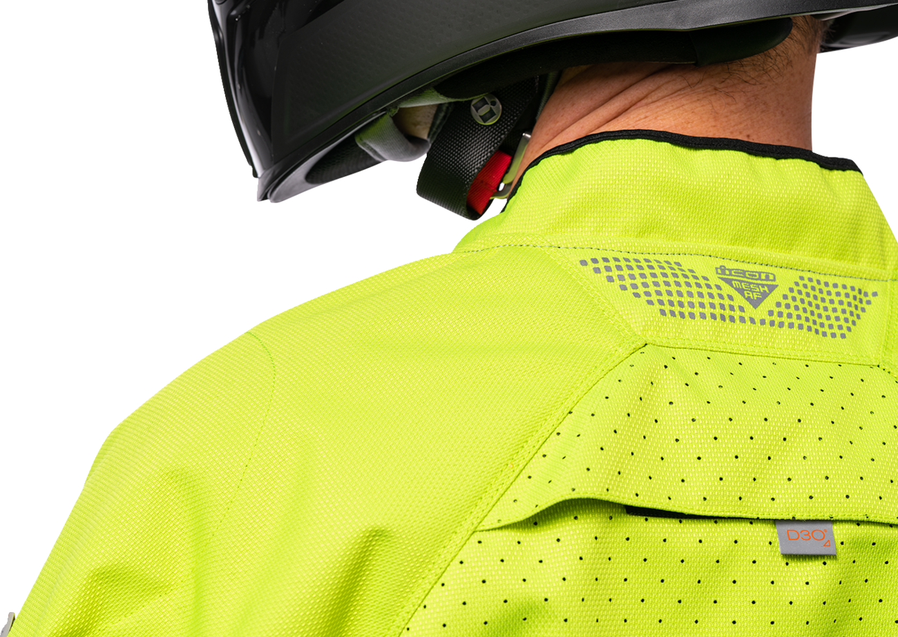 Bill's Exhausts ICON Mesh AF™ Jacket in gray and hi-vis, small size, featuring breathable mesh fabric and reflective accents.