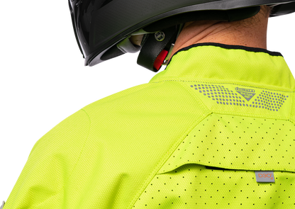 Bill's Exhausts ICON Mesh AF™ Jacket in gray and hi-vis, small size, featuring breathable mesh fabric and reflective accents.
