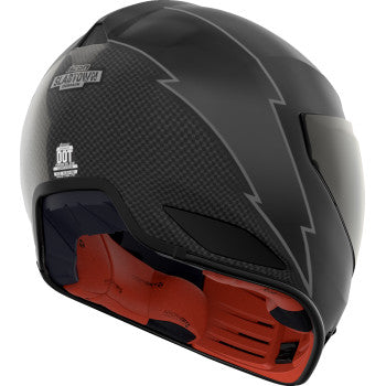 Bill's Exhausts ICON Domain™ Helmet Slabtown black XL helmet with sleek design and matte finish, front view showing visor and ventilation.
