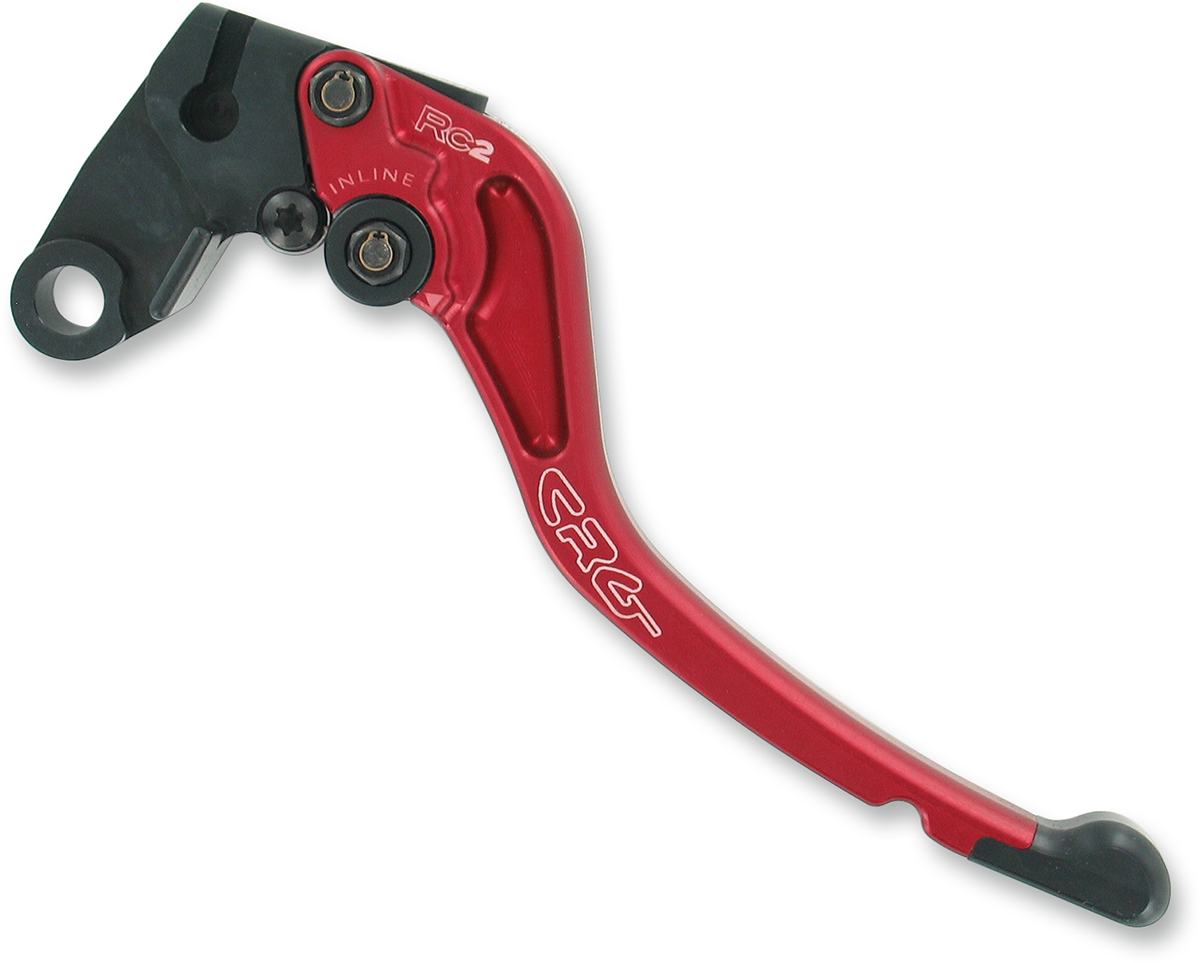 CRG RC2 standard clutch lever in red, motorcycle clutch lever with ergonomic design and metal construction.