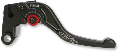 Black CRG RC2 Shorty Clutch Lever with 2AN-681-H-B fitting, featuring a sleek, compact design suitable for motorcycle clutch systems.