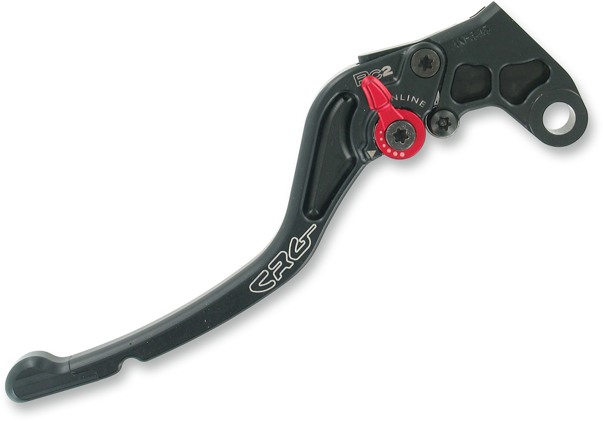 CRG RC2 standard clutch lever in black, showing sleek design and ergonomic shape for motorcycle clutch control.